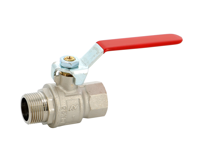 Brass ball valve 527 BSP male/female red lever 1/4''